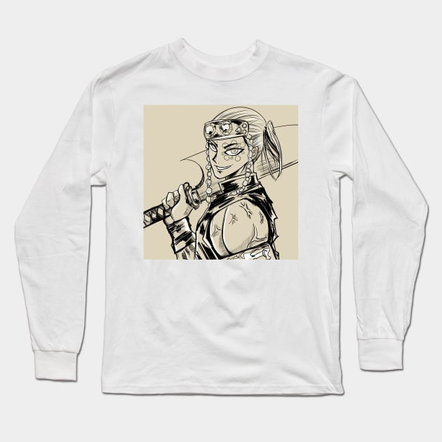 tengen uzui in demon slayer wallpaper Long Sleeve T-Shirt by jorge_lebeau